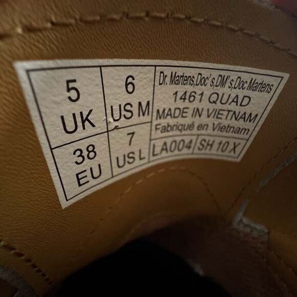 Dr Doc Martens Shoes 1461 Quad Platform Smooth Leather Air Wair Womens 7 White - Picture 8 of 9